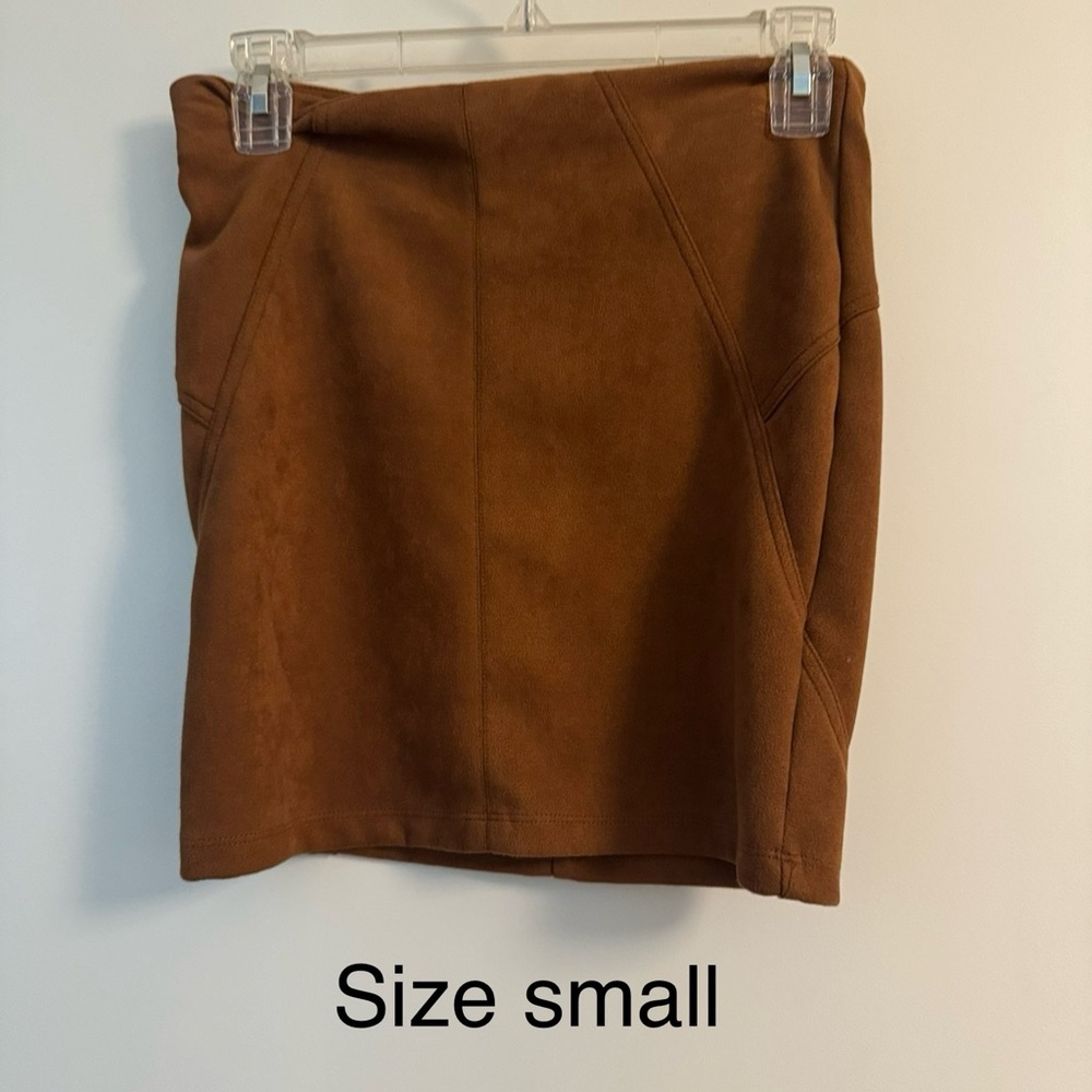 Brown Suede Mini Skirt
